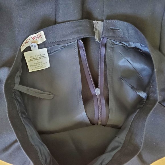 Henry White 100% Wool Black Pleated Skirt Size 14 - Picture 8 of 11